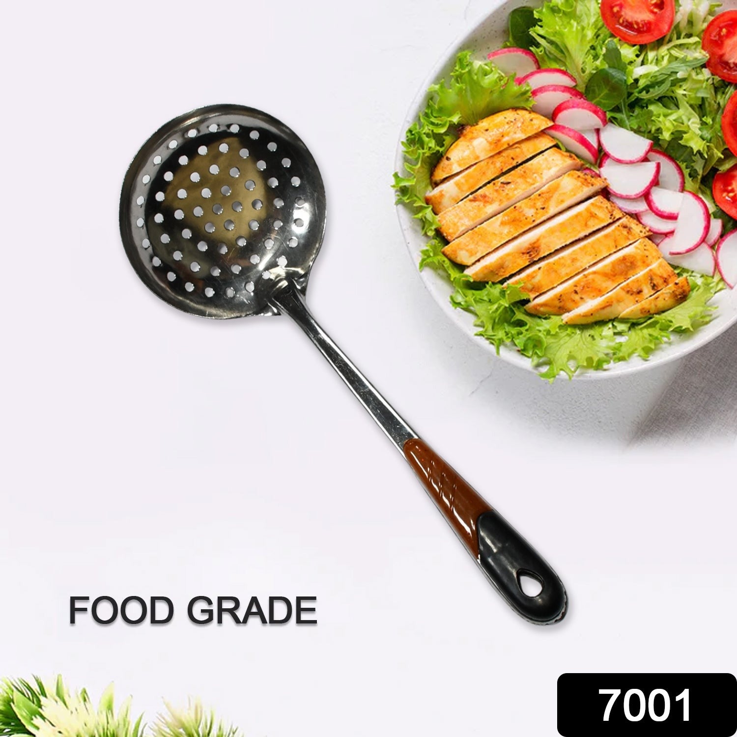 7001 Kitchen Stainless Steel Best Skimmer Slotted Spoon-Cooking Utensils with Heat Resistant Plastic Handle 7001 Kitchen Stainless Steel Best Skimmer Slotted Spoon-Cooking Utensils with Heat Resistant Plastic Handle